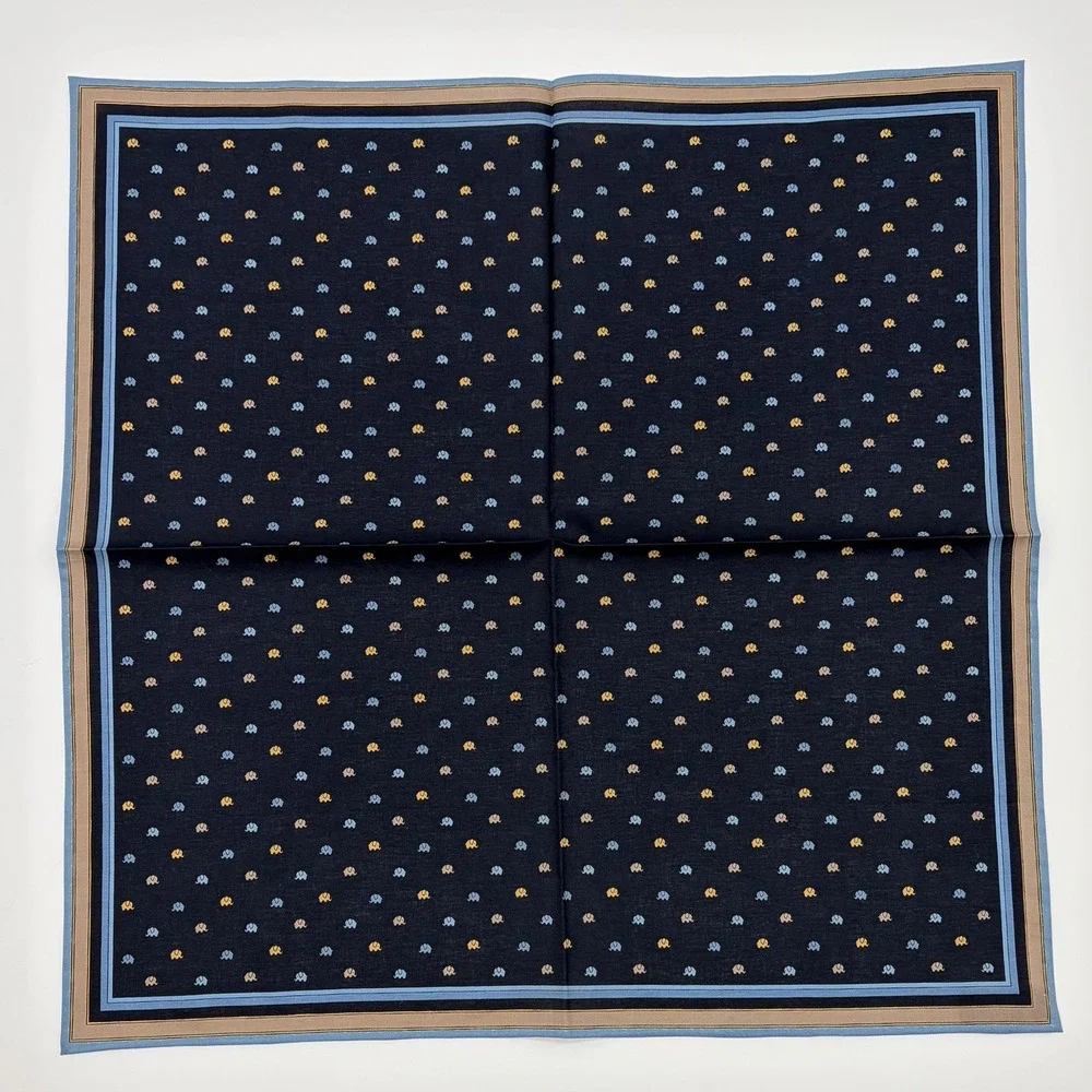 Jim Thompson 100% Cotton Elephant Handkerchief/Bandana Pocket Square